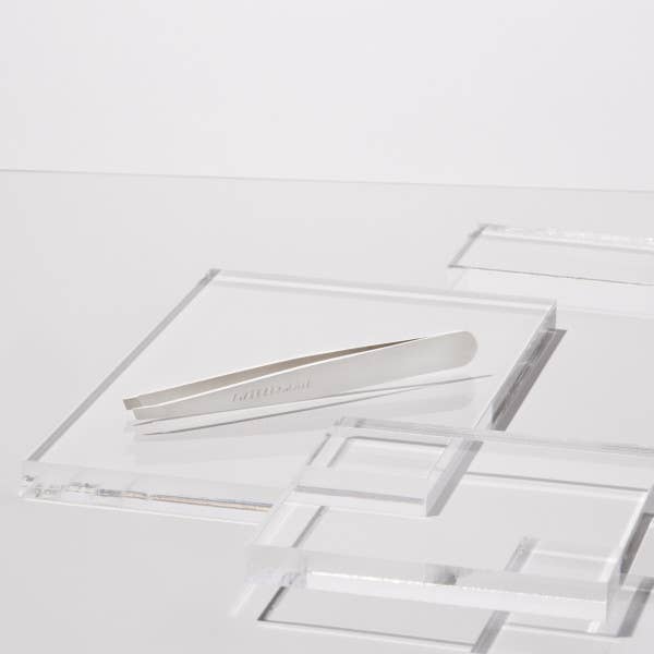 Retail-Slant Tweezer Platinum Silver