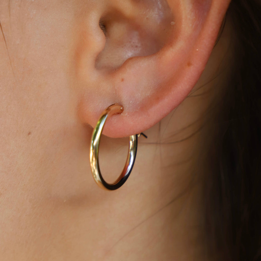E1221G Gold Earrings-Gold Filled Hoops