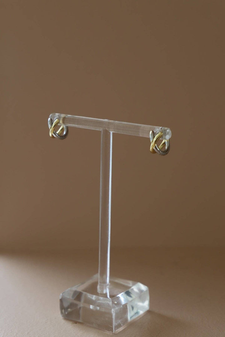 E1751 Earrings-Axel Huggies Mixed Metals