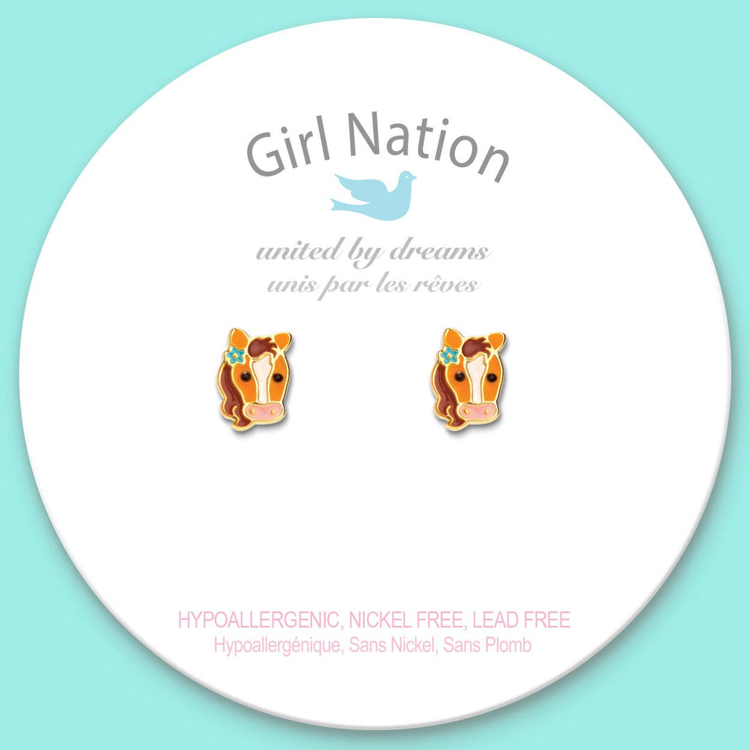 Stud Earrings-Pretty Pony