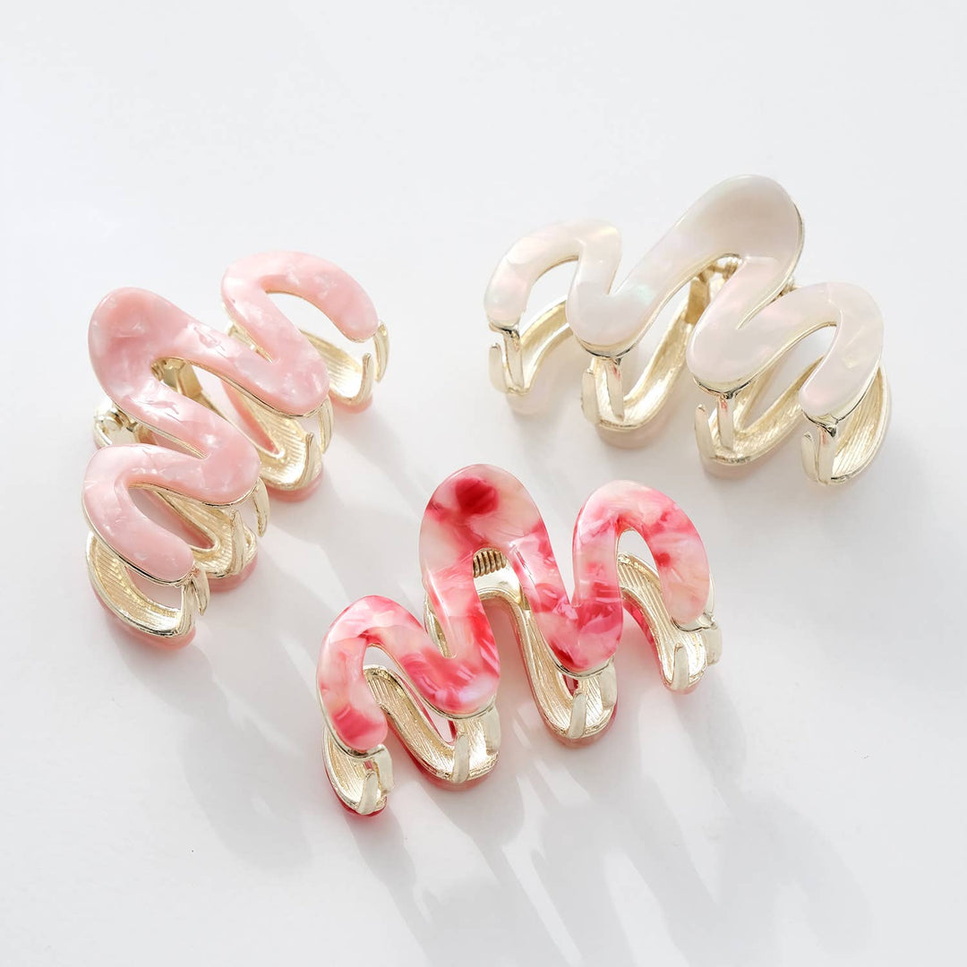Willow Mini Rosé | Mini Squiggle Metal Claw Clip