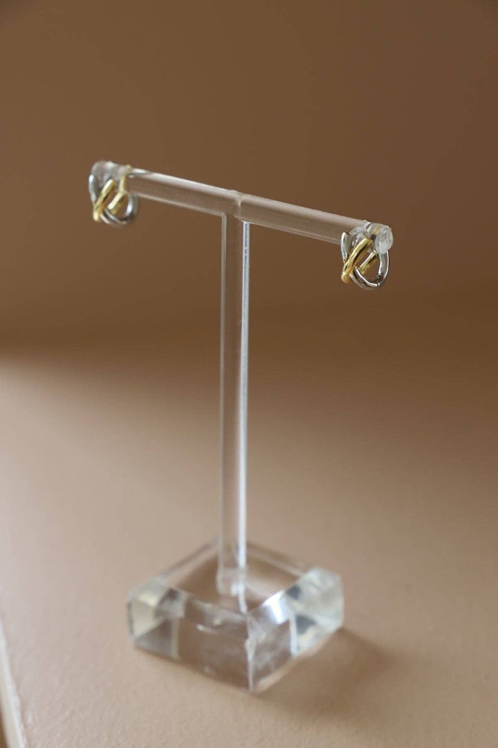 E1751 Earrings-Axel Huggies Mixed Metals