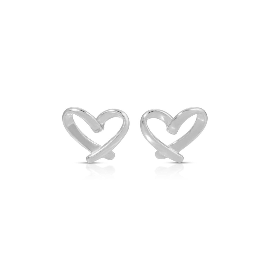 Velvet Gift Tag-Silver Free Form Heart Studs