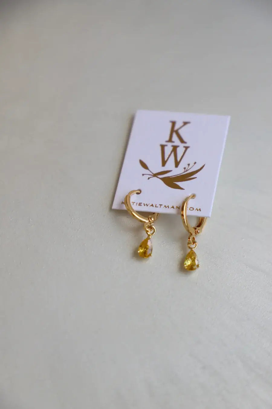 DISCONTINUED E1590 Gold Earrings-Birthstone Teardrop