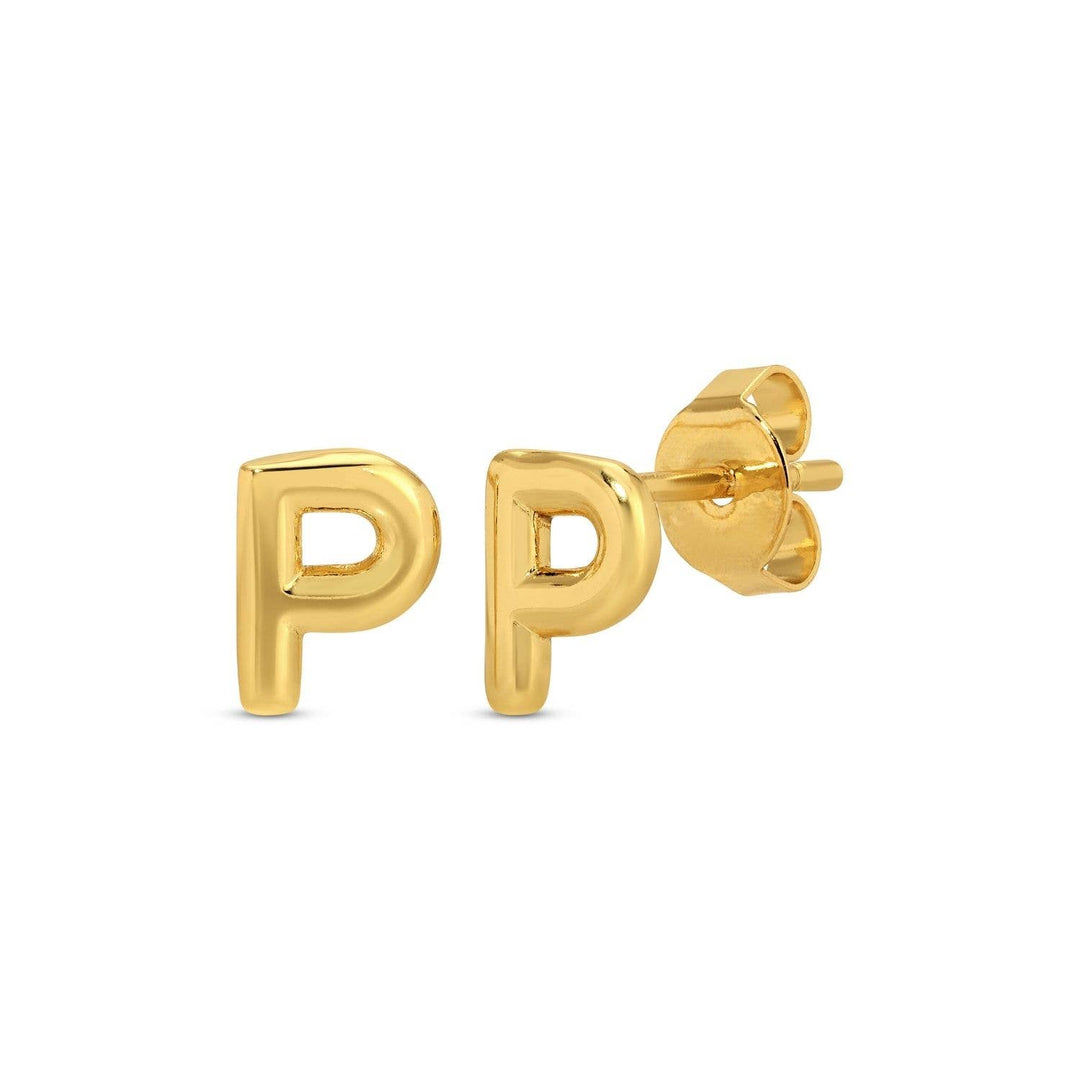 Velvet Gift Tag-Gold Initial Studs