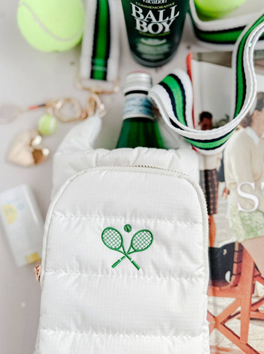 White HydroBag® with Tennis Embroidery