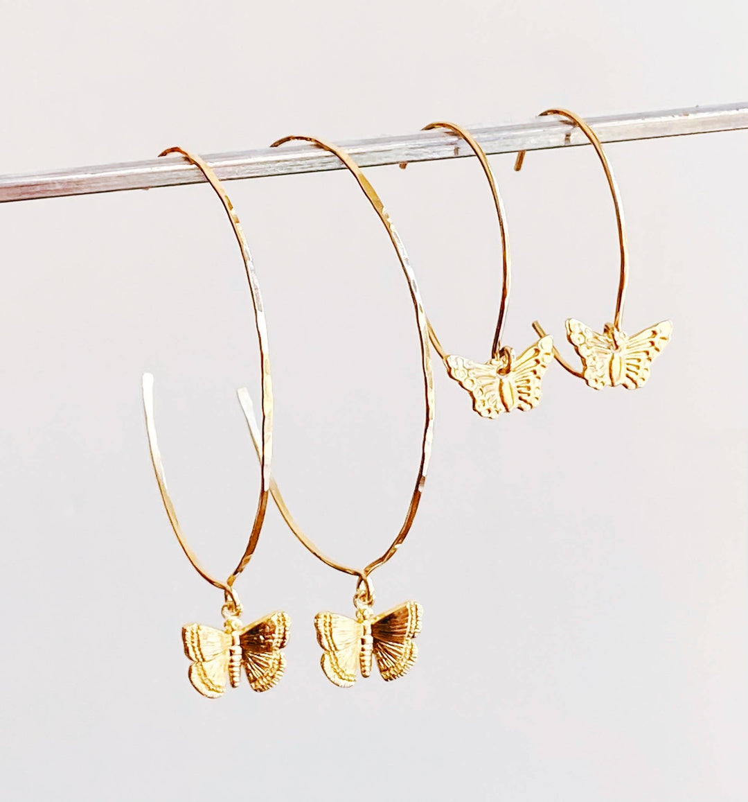 Earrings-Medium butterfly hoop