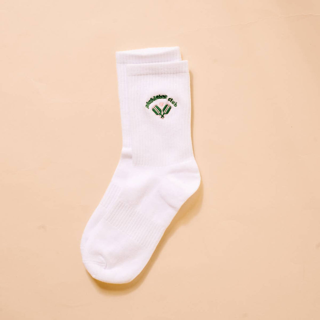 Embroidered Crew Socks–Pickleball Club