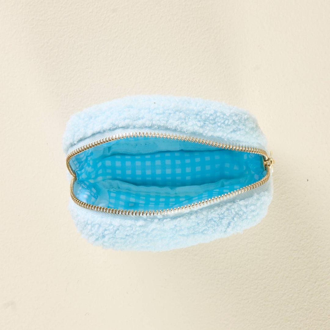 Teddy Pouch Square-Pearl Blue