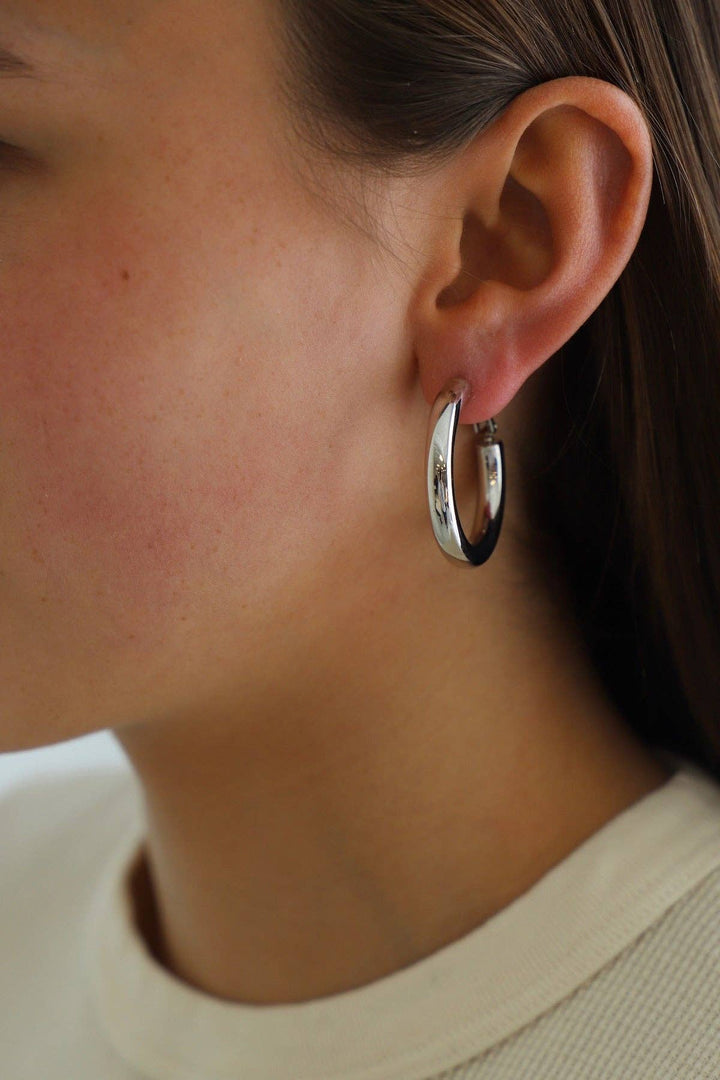E1741S Silver Earrings-Colette Luxe Hoops