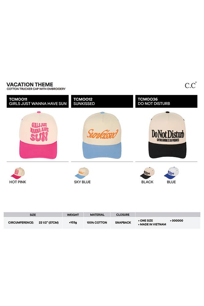 Embroidered Cotton Baseball Cap-Sunkissed