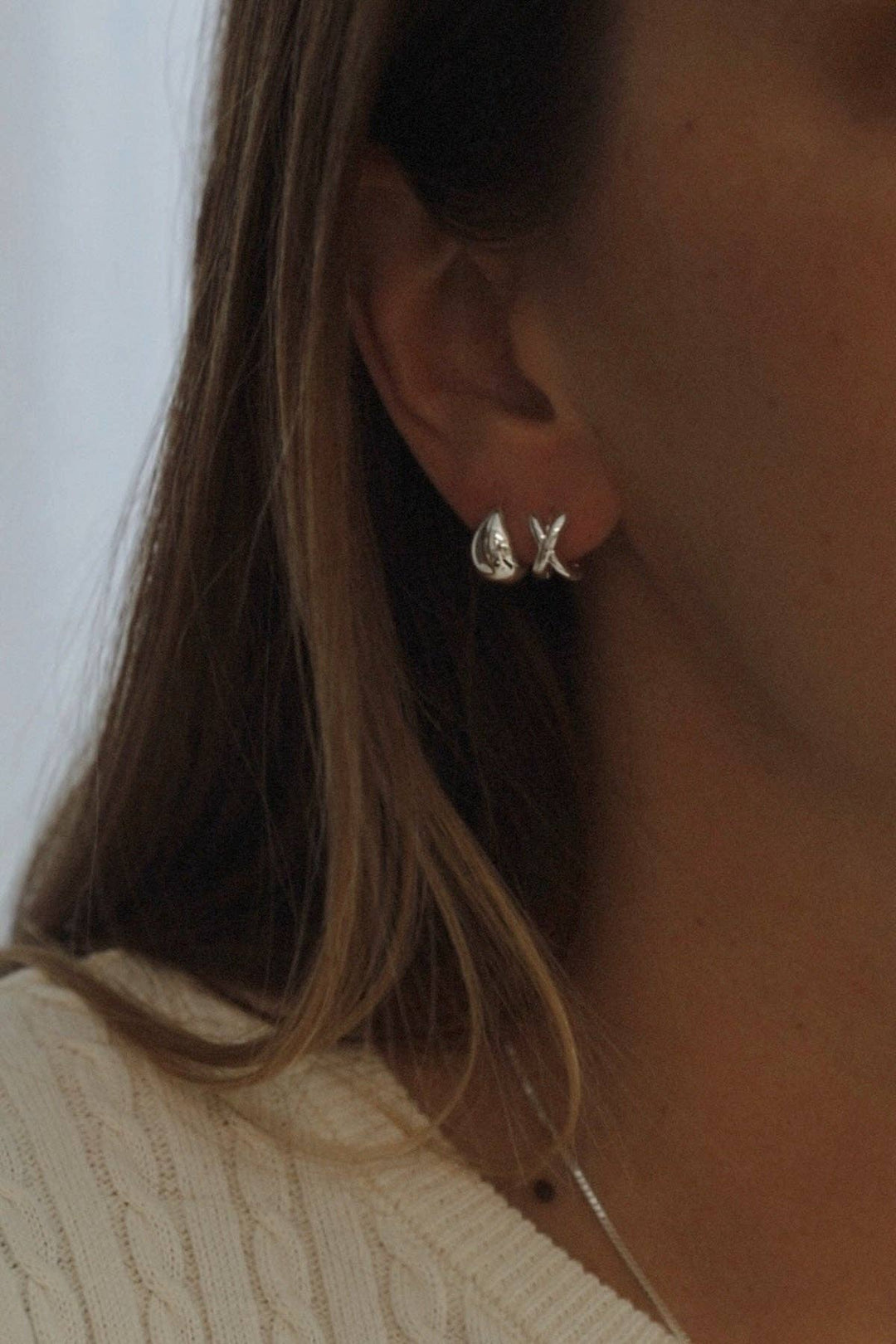 E1767S Silver Earrings-Dome