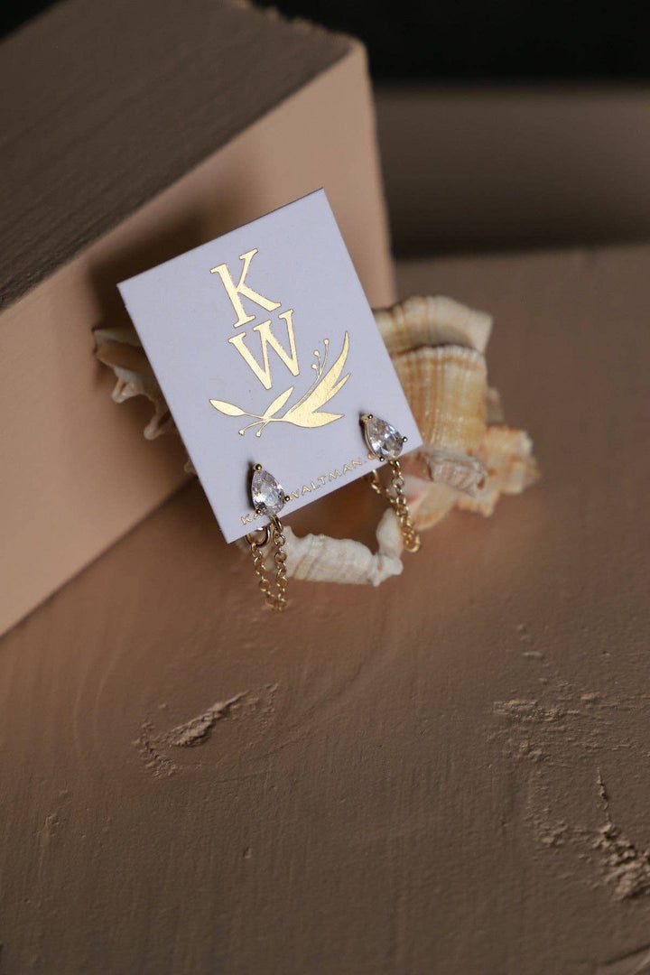 E1768 Gold Earrings-Eloise Chain Wrap