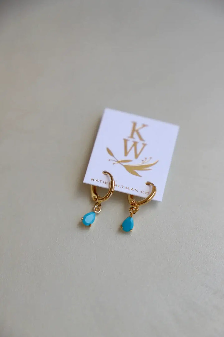 DISCONTINUED E1590 Gold Earrings-Birthstone Teardrop