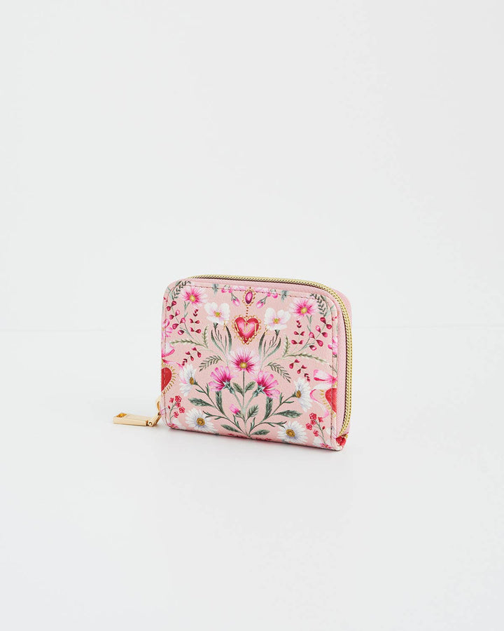 Floral Heart Pink Purse