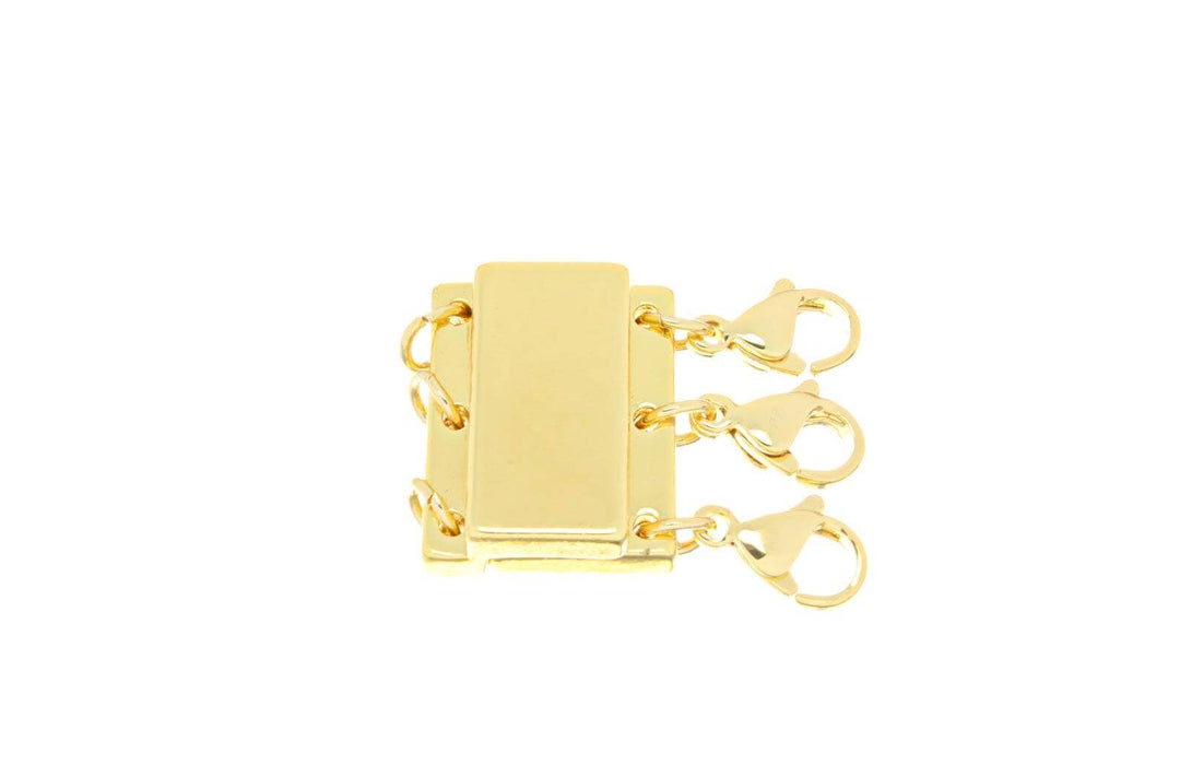 Strong Gold Magnetic Clasp Three Row for jewelry CLG400