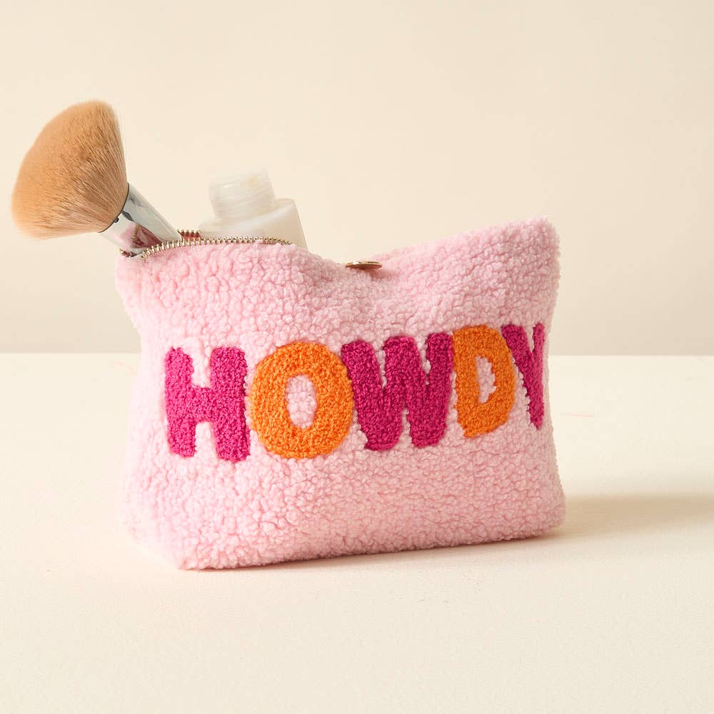 Teddy Pouch- Pink Howdy