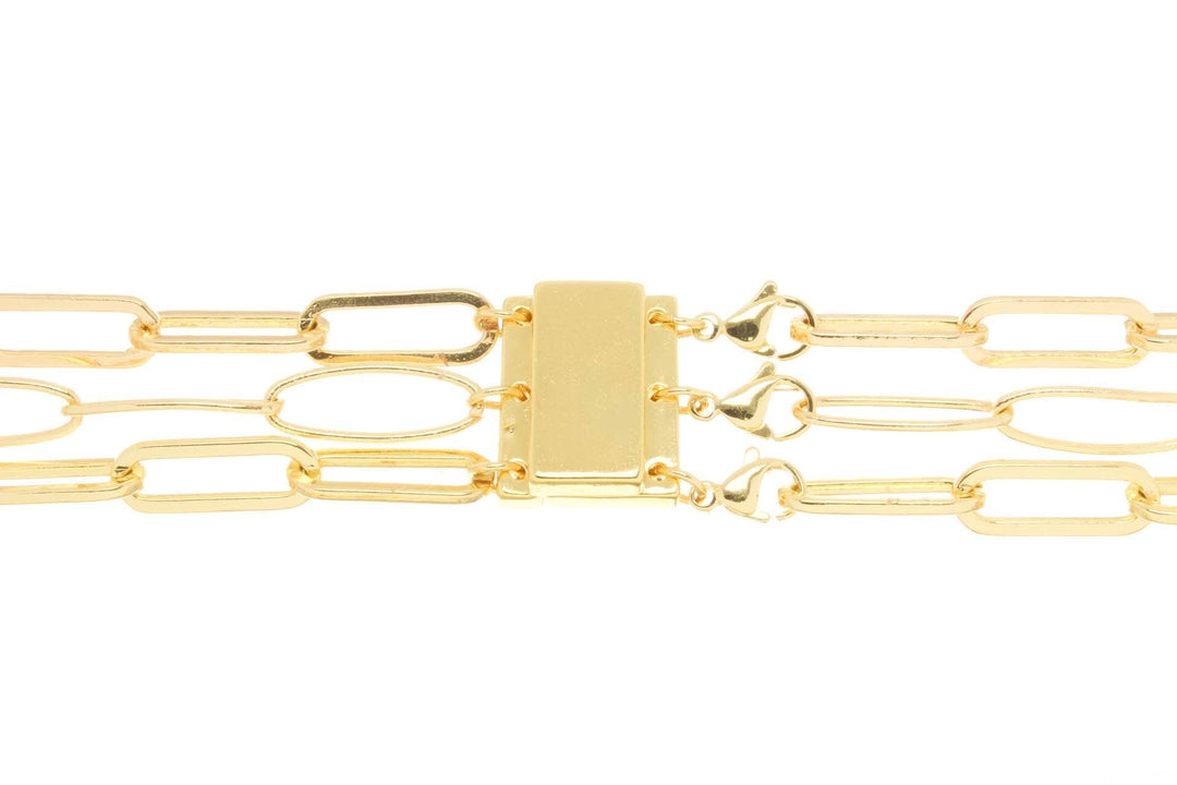 Strong Gold Magnetic Clasp Three Row for jewelry CLG400