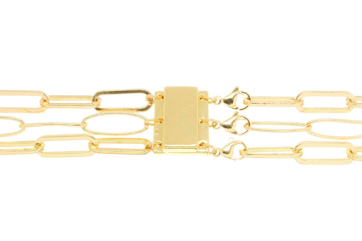 Strong Gold Magnetic Clasp Three Row for jewelry CLG400