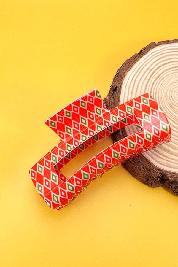 Holiday Hair Claw Clip-Christmas