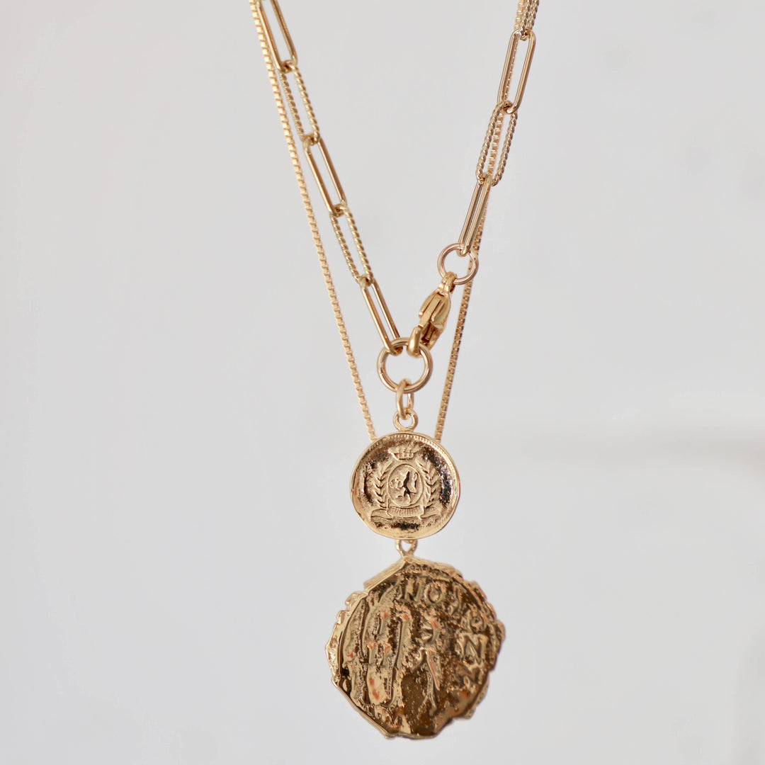 CN1356 Gold Necklace-Lora Coin