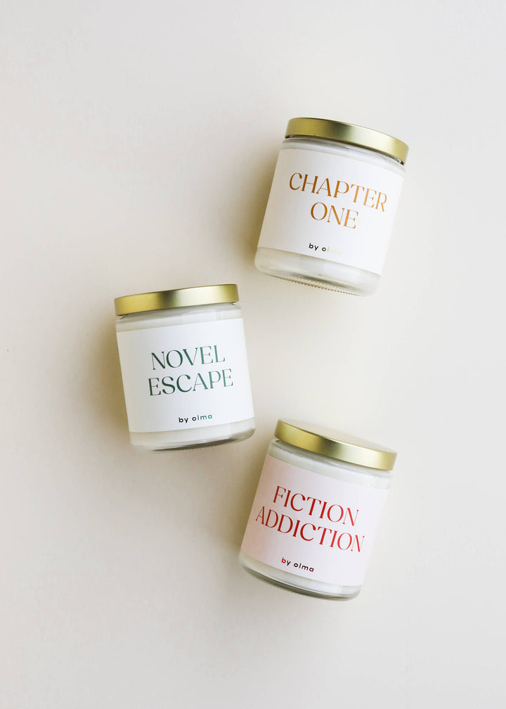 Candle 9oz-Fiction Addiction - Book Lover Bookish Candles - 9oz Clear