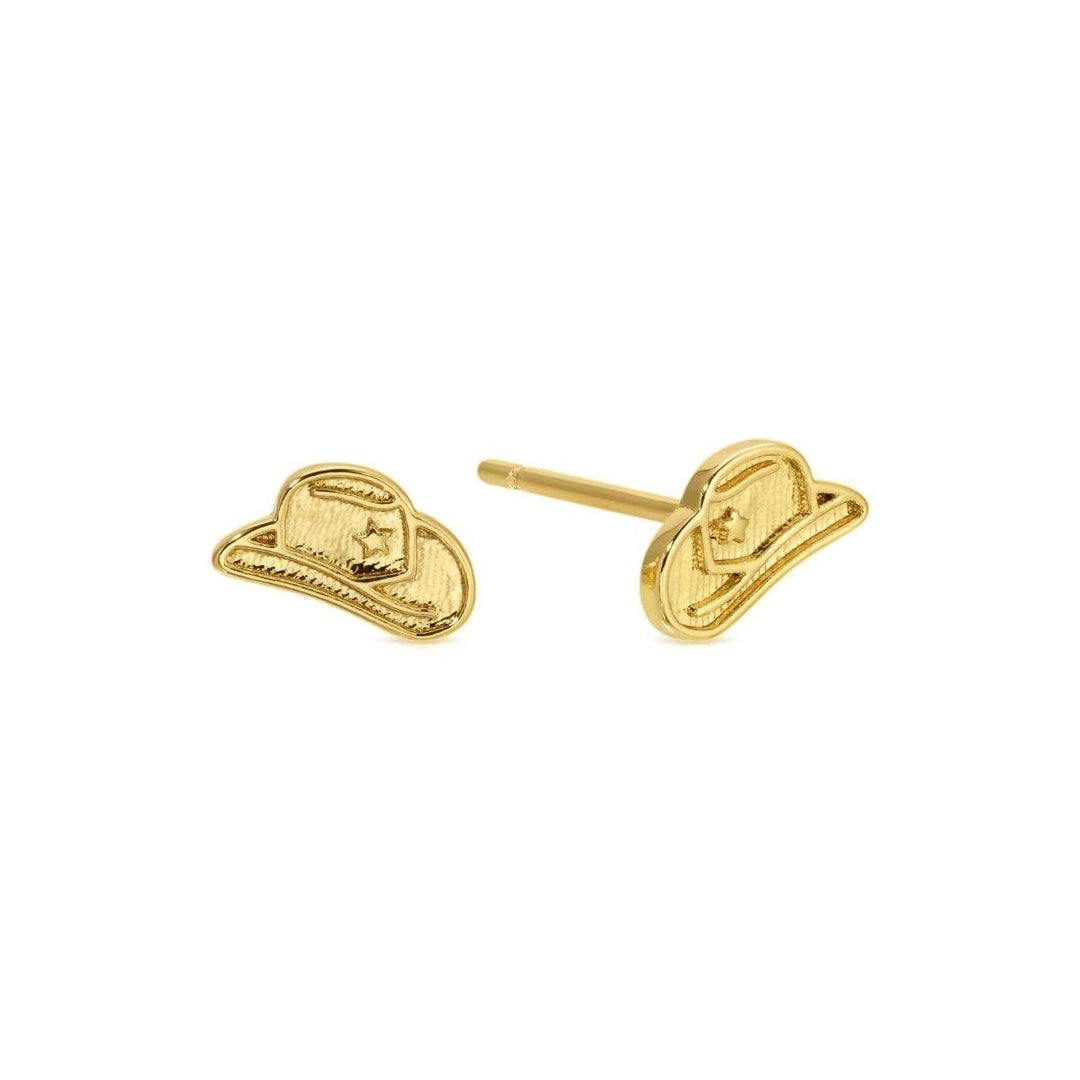 Velvet Gift Tag-Gold Cowgirl Hat Studs