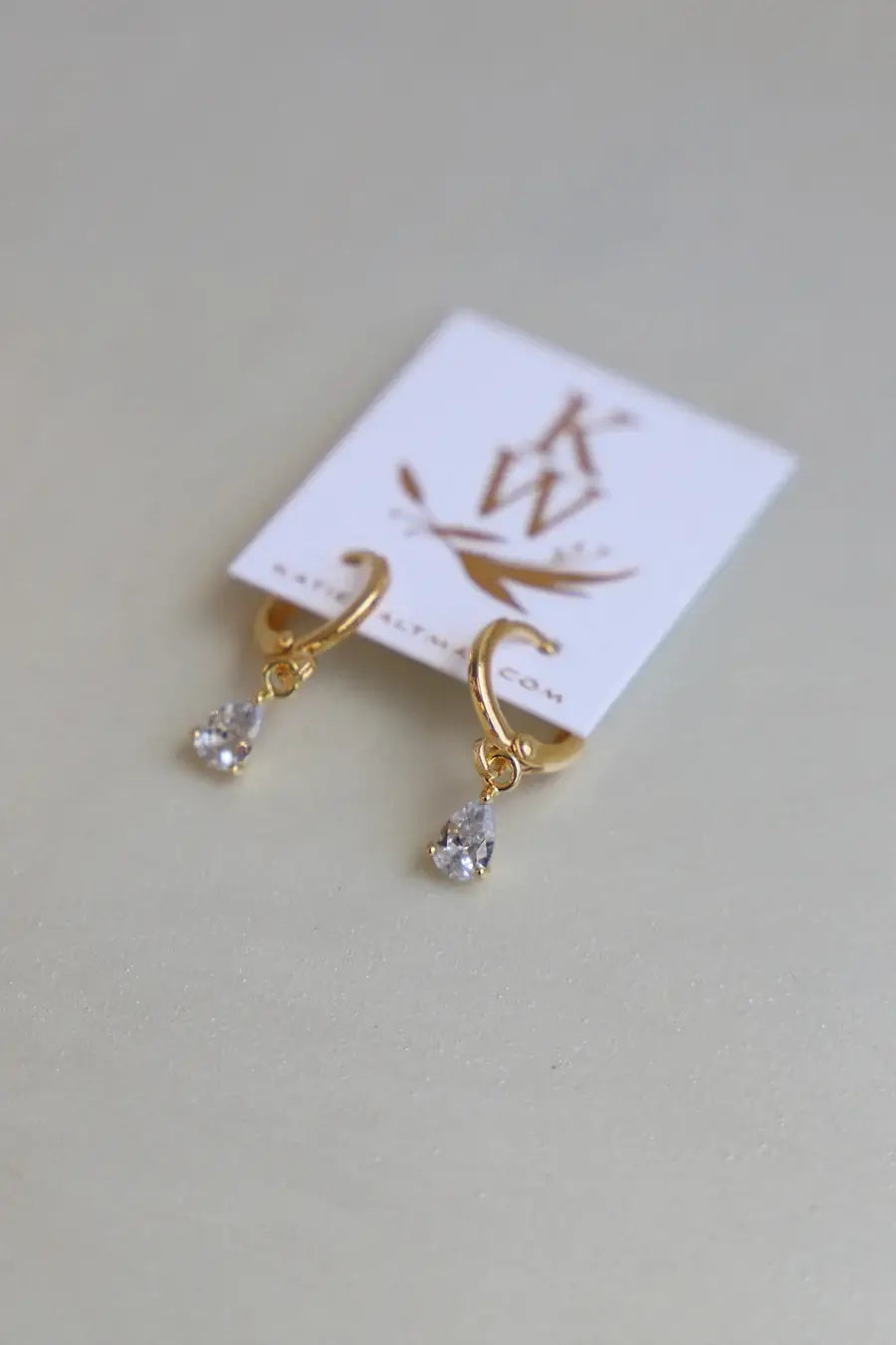 DISCONTINUED E1590 Gold Earrings-Birthstone Teardrop