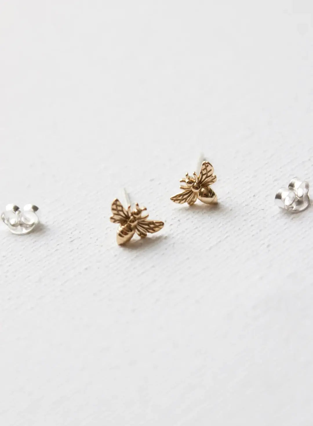 E1234G Gold Earrings-Bee Stud