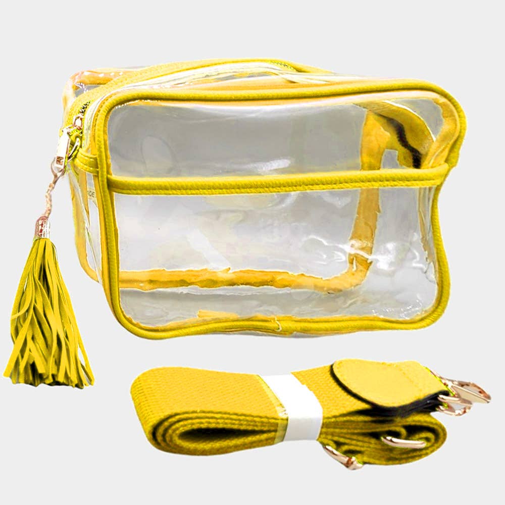 Tassel Crossbody Bag-Transparent