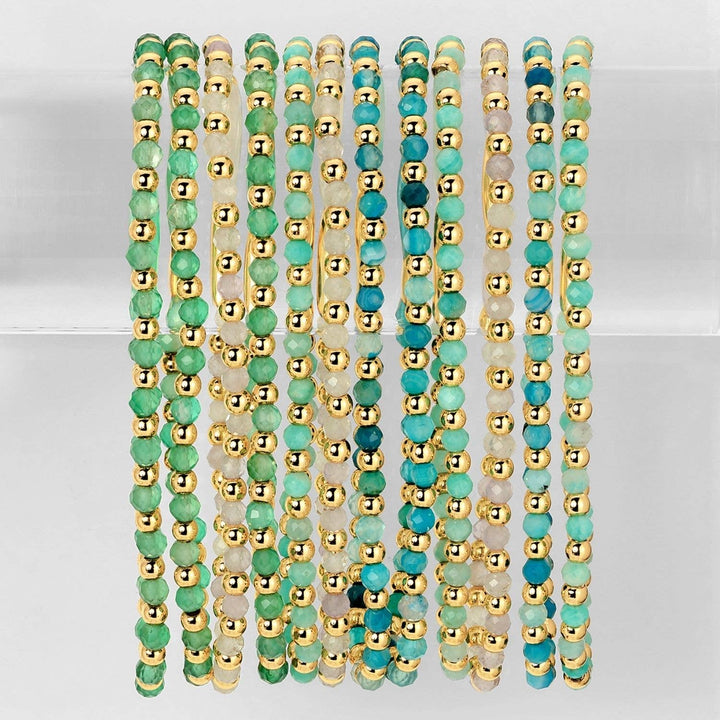 Beaded Bracelets w/ Alternating Stones-3mm Assorted