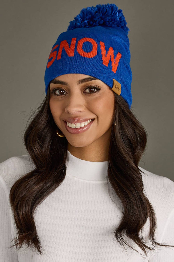 Pom Hat-Royal Blue Snow