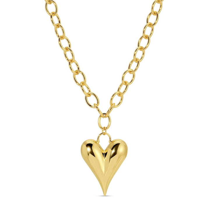 Statement Necklace-Gold Elongated Bubble Heart