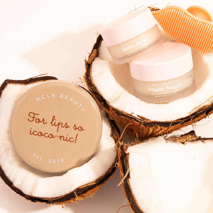 Lip Care Set + Lip Scrubber-Coconut Vanilla