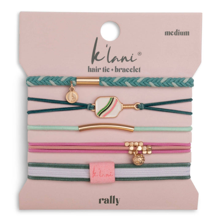 Hair Tie Bracelets-Rally Pickleball with Pink and Green
