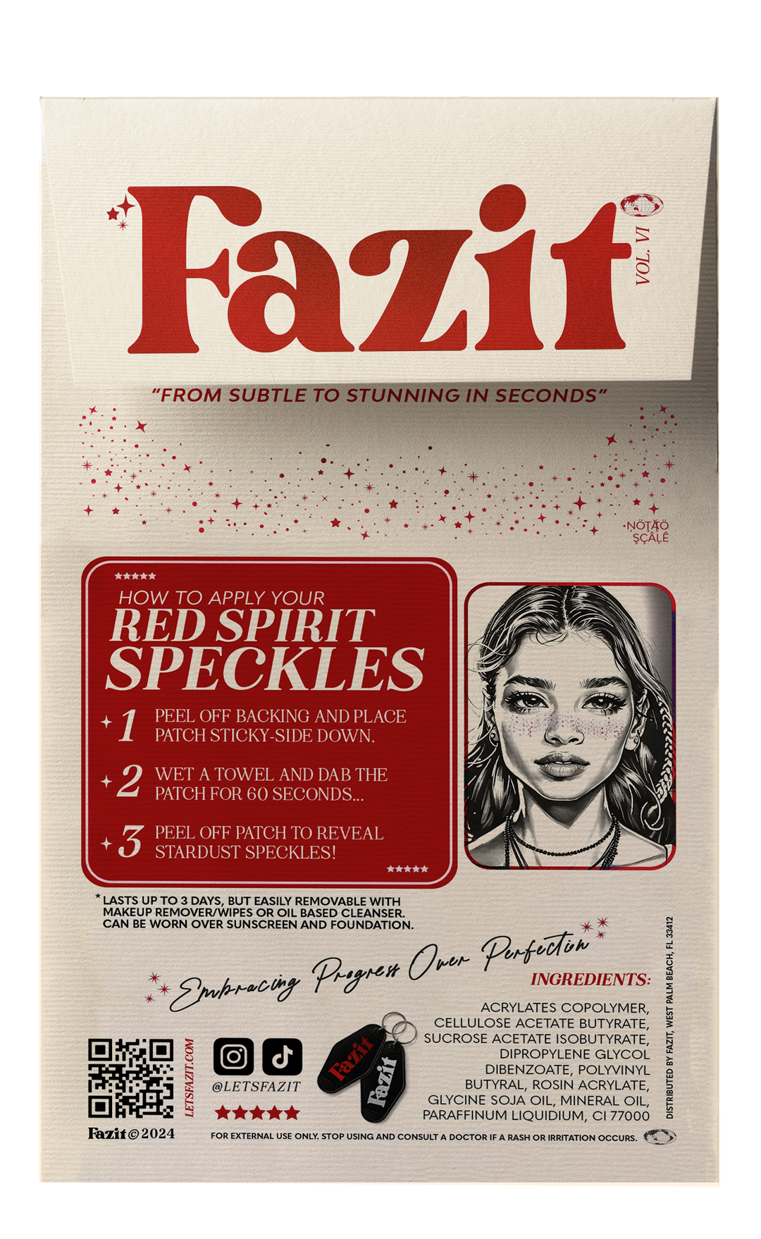 Red Spirit Speckles Makeup Patches - Team Spirit Collection