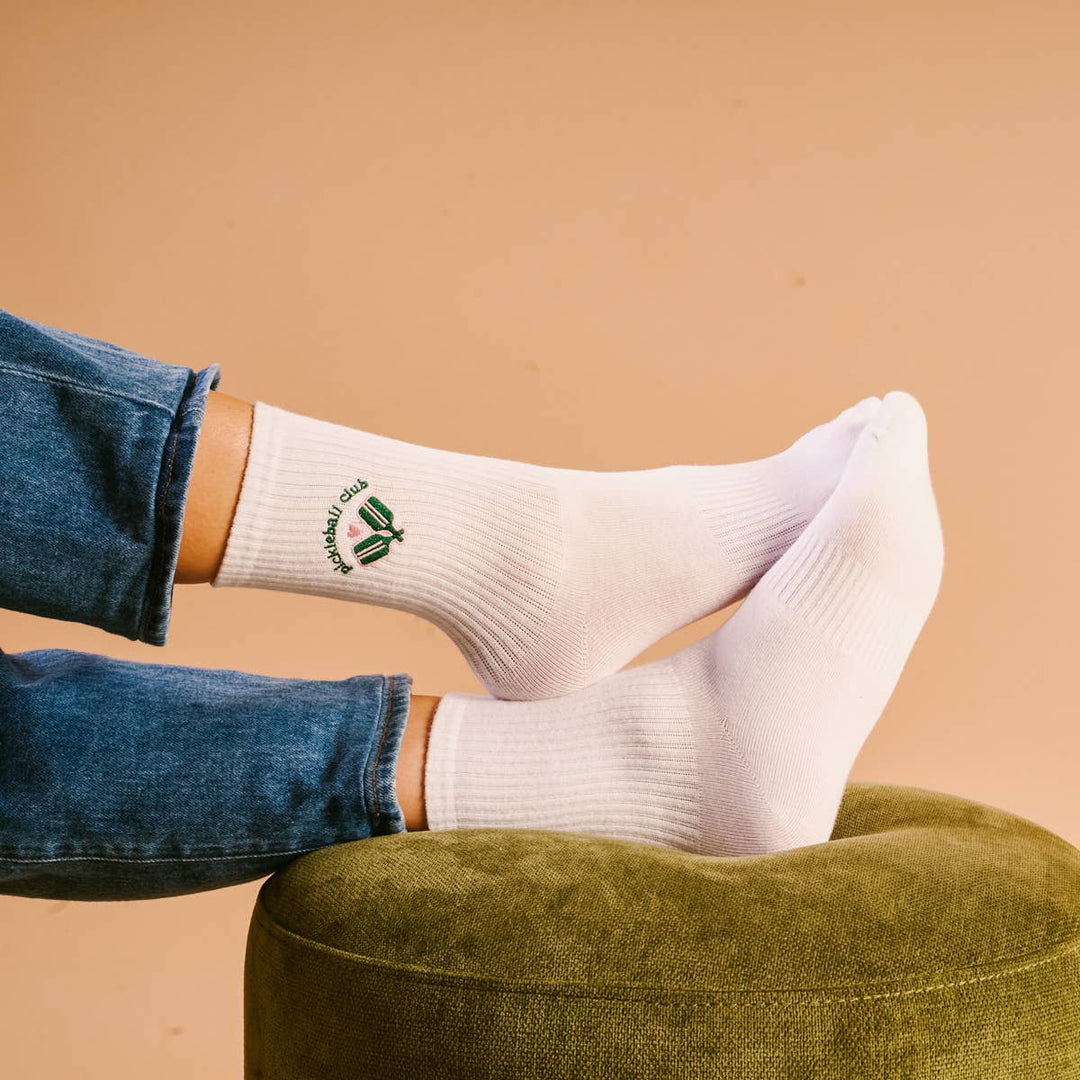 Embroidered Crew Socks–Pickleball Club