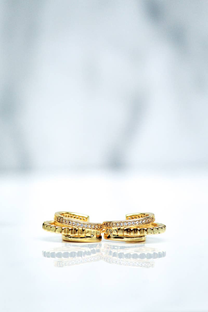 Huggies-Triple Threat 14k Gold