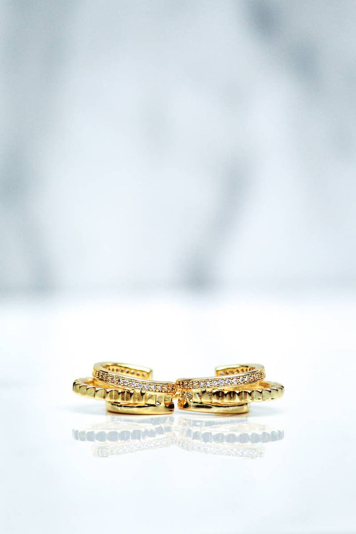 Huggies-Triple Threat 14k Gold