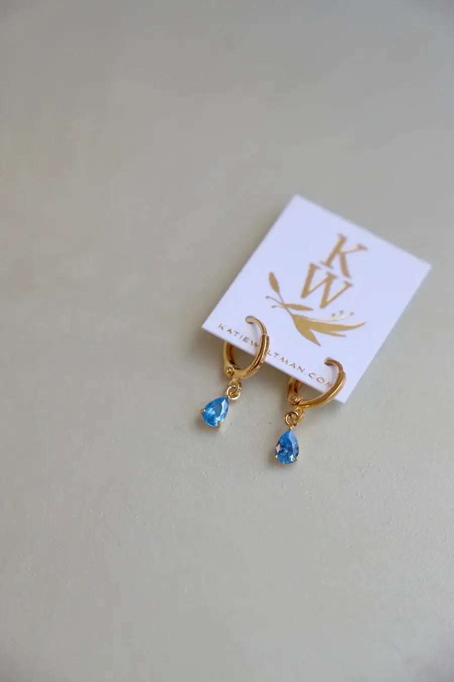 DISCONTINUED E1590 Gold Earrings-Birthstone Teardrop