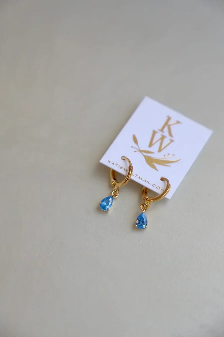 DISCONTINUED E1590 Gold Earrings-Birthstone Teardrop