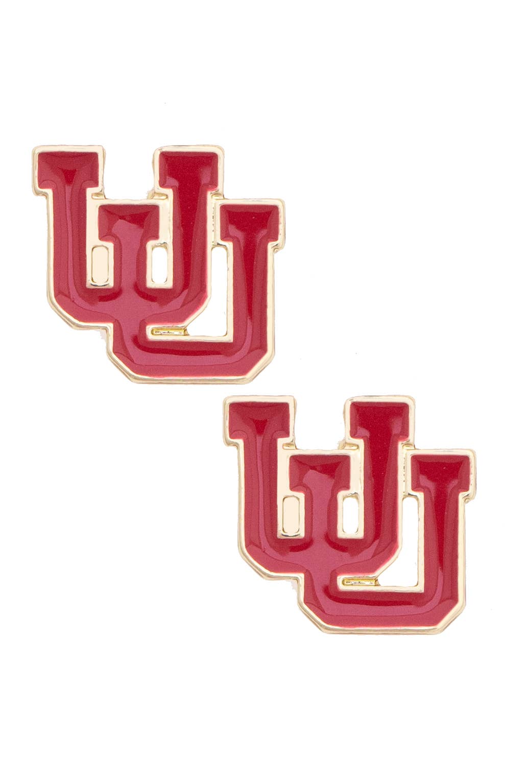 Earrings-Utah Utes Enamel Logo Stud
