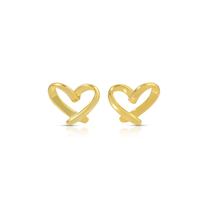 Velvet Gift Tag-Silver Free Form Heart Studs