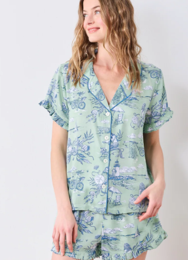 Satin-Mermaid Toile (Seafoam)