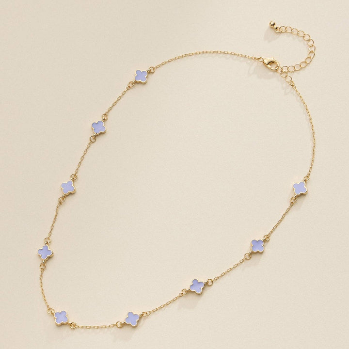 Necklace-Enamel Clover Station