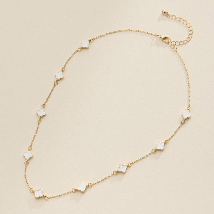 Necklace-Enamel Clover Station