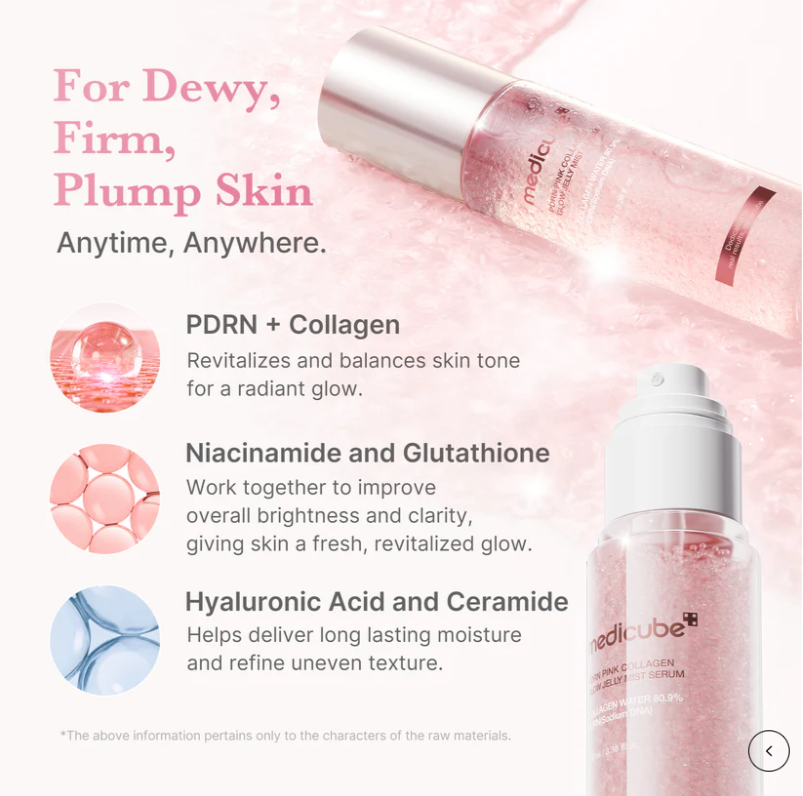 Medicube Mist Serum-PDRN Pink Collagen Glow Jelly Mist Serum