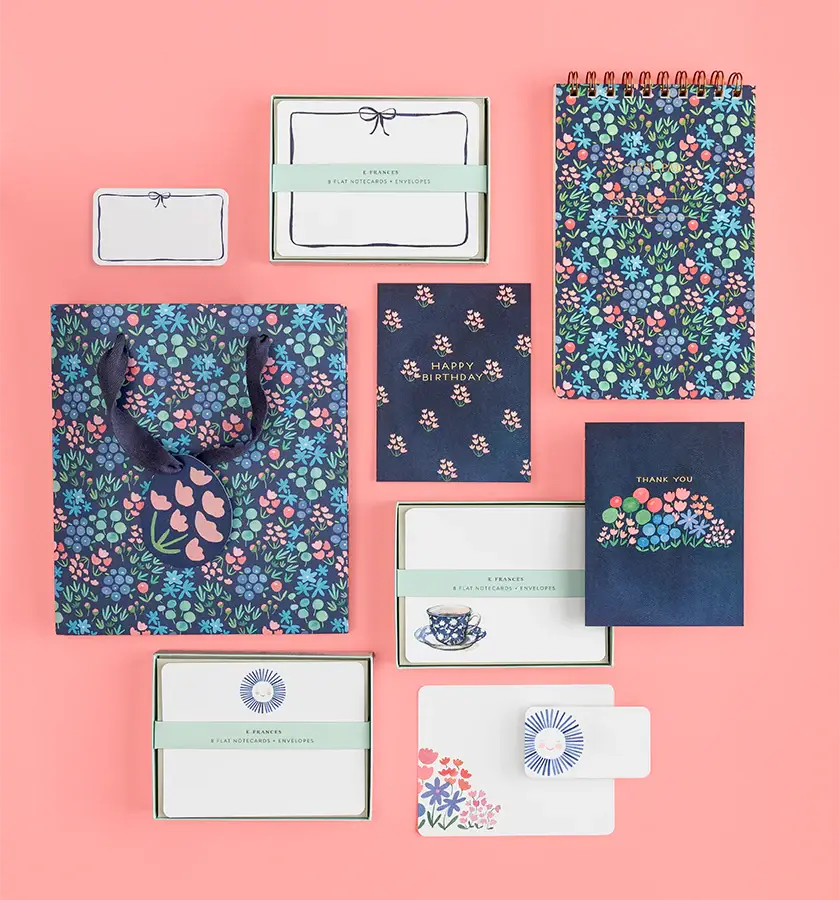 Navy Bow Flat Notes – Boxed Set of 8 Notecards