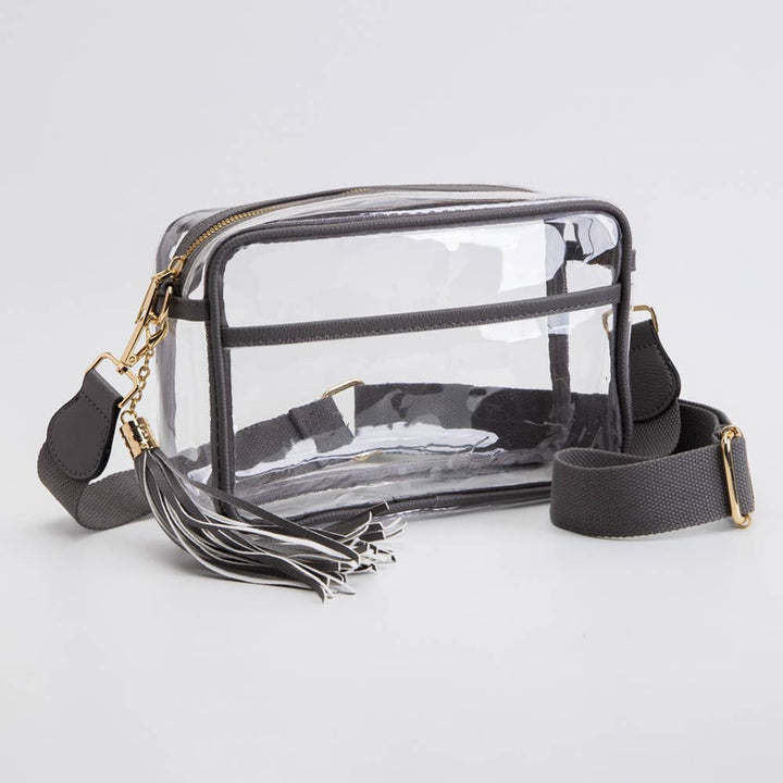 Tassel Crossbody Bag-Transparent