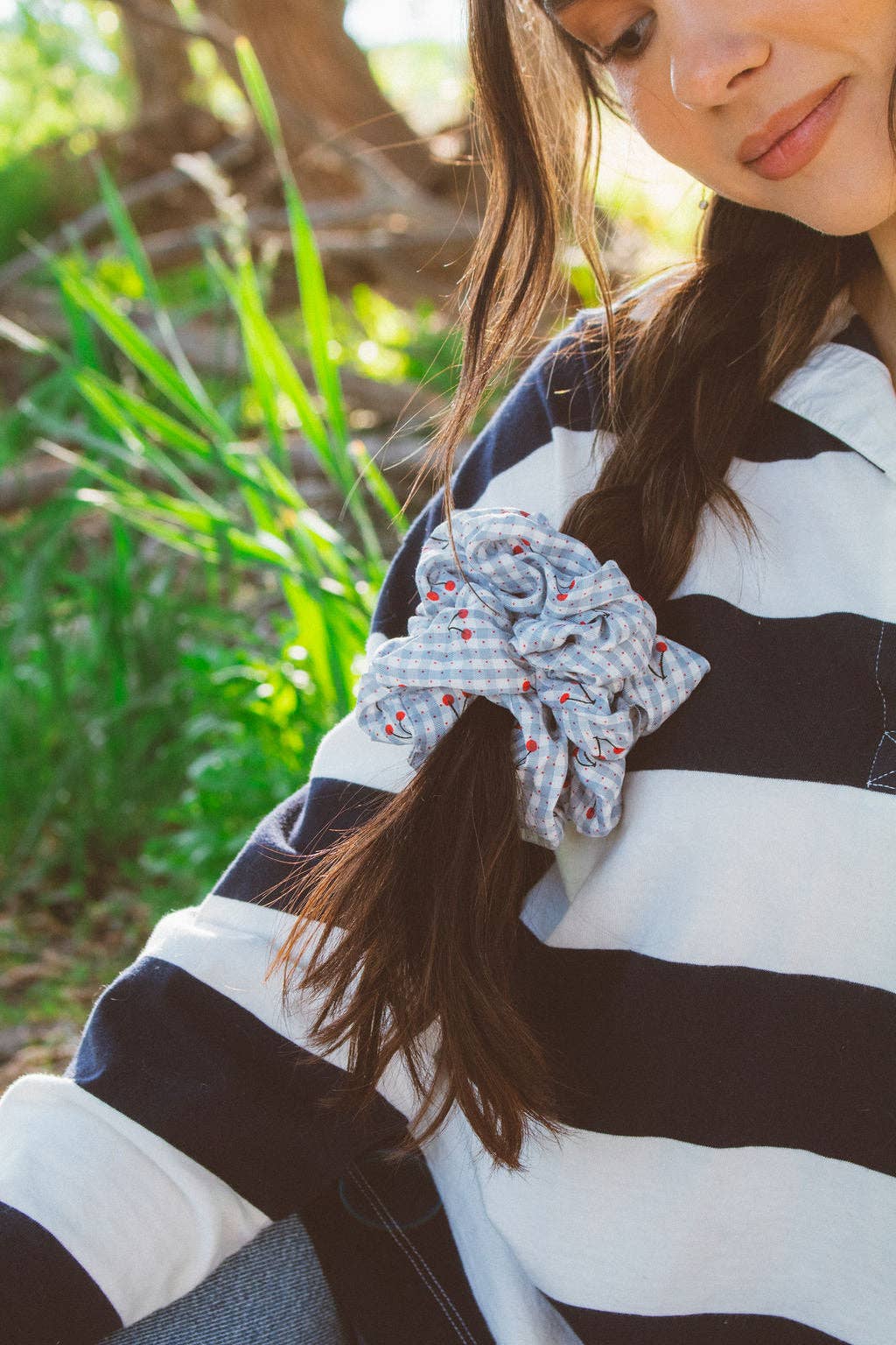 Cherry Gingham Jumbo Scrunchie